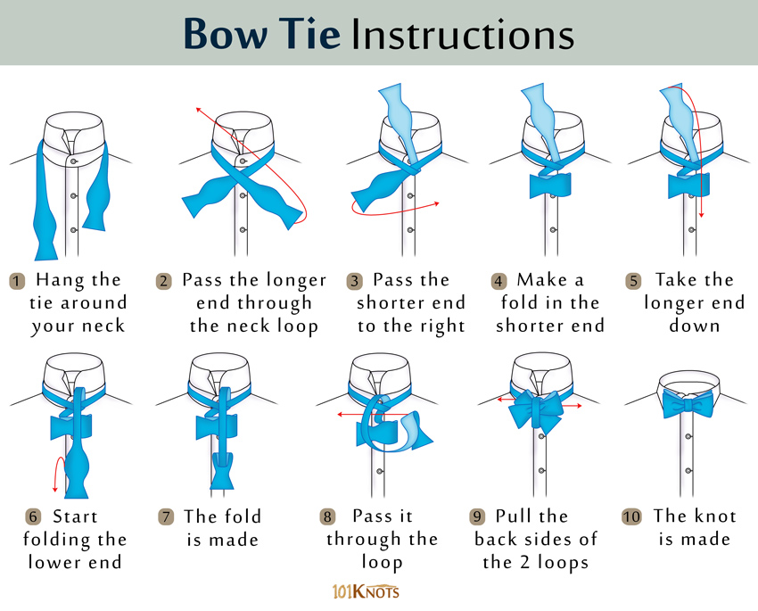different ways to tie a bow tie